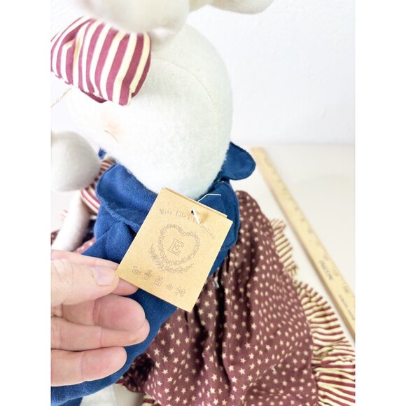 VTG Artisan Flair Miss Elle’s Patriotic Dress USA Girl Bunny Rabbit w/ Baby NWT - Picture 8 of 11